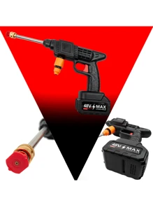 Pistola Da Água Lavadora Alta Pressão Recarregável Portátil Cor Preto 110v/220v - Preto - Visão 4