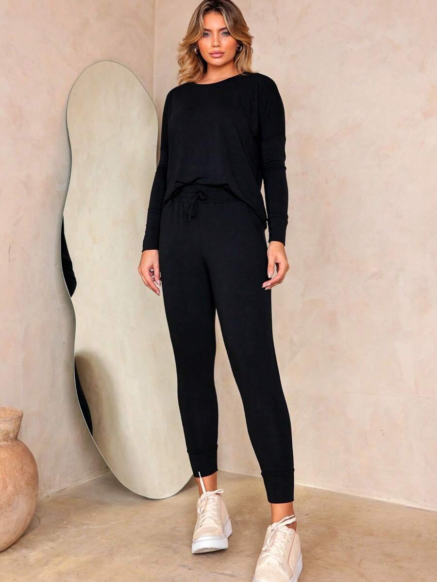 Women Sweater Co-Ords - màu đen - Xem 1