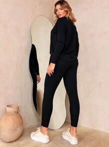 Women Sweater Co-Ords - màu đen - Xem 2
