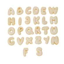 1入鑲嵌泡泡字母金鍍吊墜項鍊,26個字母供男女日常佩戴