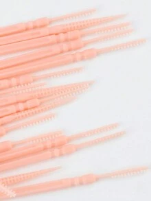 RANCAI 100支装塑料双头牙签软牙线棒牙缝刷牙线棒便携式口腔牙刷清洁工具 - 彩色 - 查看 3