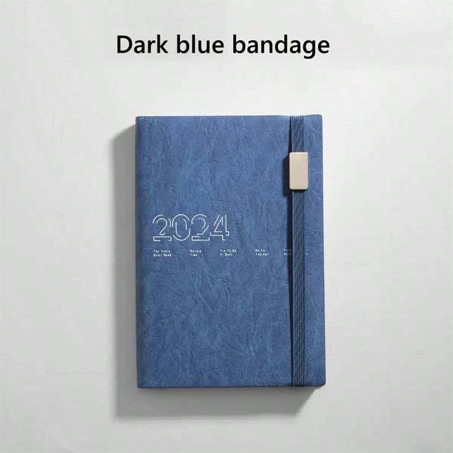 1本A5繃帶2024年行事曆，筆記本，日記本，自我紀律簽到計劃本 - 彩色 - 查看 1