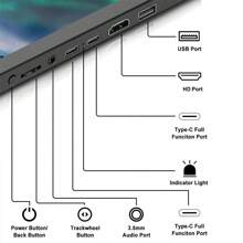 GTMEDIA Portable Dual Screen Monitor Laptop Screen Extender For 13-15" Laptop, 11.6 Inches IPS Screen, MATE X - Black - View 8