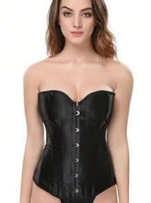 1pc Women's Body Shaping Corset Top To Tighten Abdomen Halloween - Black - View 7