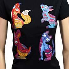 Playera Animales Alebrijes Aztlán Arte Mexicano - Negro - Ver 4