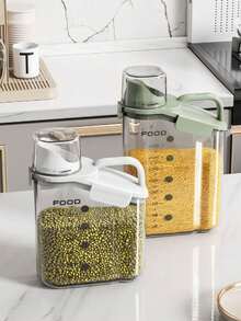 1 件谷物罐厨房防潮防虫谷物储物盒家用便携式透明食品密封容器、储物、厨房收纳、厨房用品、房间装饰、家居装饰。