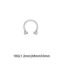 16G G23 Titanium Septum Nose Rings For Men Women Horseshoe Septum Ring Seamless Hoop Cartilage Helix Daith Tragus Piercing Jewelry 6MM 8MM 10MM - Silver - View 8