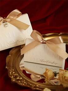 10/30 piezas Caja elegante para dulces de bodas, regalos y adornos de fiesta sin cinta - Champán - Ver 8