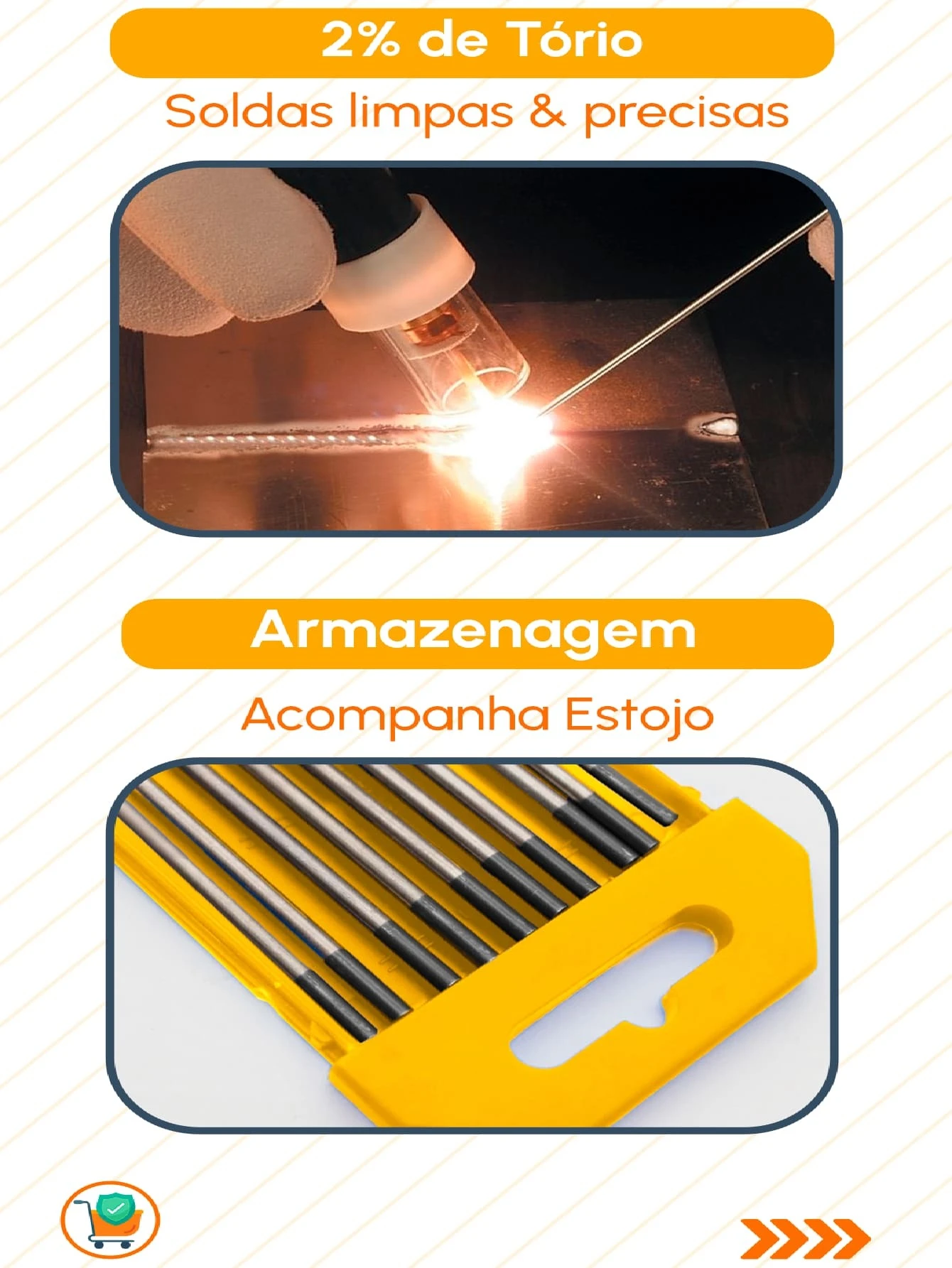 10 Tungsten Electrode 3.2 Mm With 2 Cerium Gray Tip Vonder For TIG