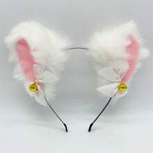 1 diadema con orejas de gato, aro para cabello con diseño de gatito - Blanco - Ver 4