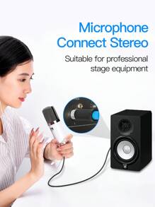 Vention 1/4 英吋 Trs 至 Xlr 公頭電纜,平衡 6.35 毫米 Trs 插頭至 3 針 Xlr 公頭,四分之一英吋 Trs 公頭至 Xlr 公頭麥克風電纜 - 黑色 - 查看 3