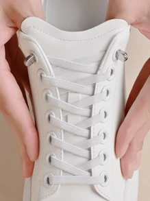 1pair Elastic No-Tie Shoelaces, Multiple Colors Available For Sneakers, Sports Shoes (Note: Actual Colors May Vary Slightly Due To Different Monitor Settings)