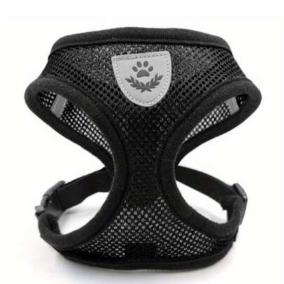  Langxingcs Pet Cat Dog Leash Set With Escape-Proof Adjustable Harness, Reflective Safety Strap And Collar, Soft Breathable Mesh Material