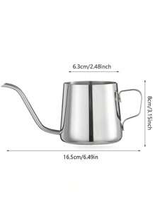 1 件装不锈钢鹅颈咖啡壶（带盖/不带盖）学校用品返校 - 黑色 - 查看 16