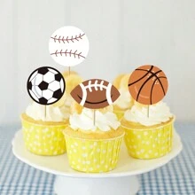 運動主題蛋糕上飾 - 足球、籃球、棒球、生日派對裝飾 - 彩色 - 查看 10