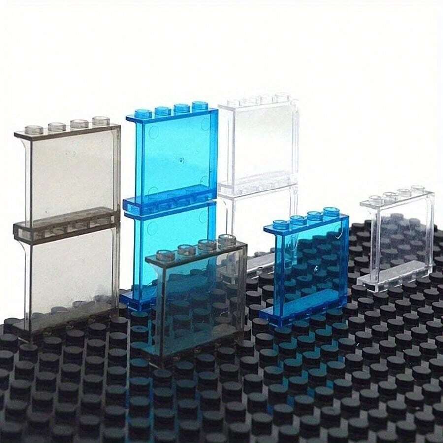 10PCS Transparent Panel 1x4x3 Dots Window Wall House Construction Accessories DIY House Bricks Toys Parts Compatible 60581 Room Decoration ,Wall Construction ,Kids Makeover Station ,Wandpanel - Multicolor - View 1