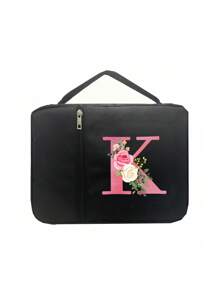 1 Stück Bibeltasche, Initialdruck, Bibelhülle, Bibelhalter, Trageorganizer, mit Reißverschluss und Taschen für Bibel in Standardgröße, für Bibelstudium, Cover für Bibel, Florale Bibelhülle mit Griff, Tasche für Bibel, perfekt für Bibelstudium von Erwachsenen Frauen Männern (schwarz) (Reißverschlussposition zufällig) - Schwarz - Übersicht 30
