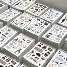 每包8張簡約塗鴉貼紙，卡通手工DIY拼圖貼紙 - 彩色 - 查看 4