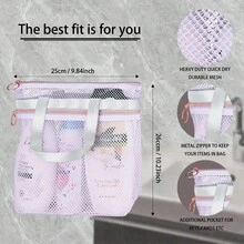 New Portable Shower Bag With Mesh Cosmetic And Storage Bag, Breathable Beach Bag For Travel - Multicolor - View 4