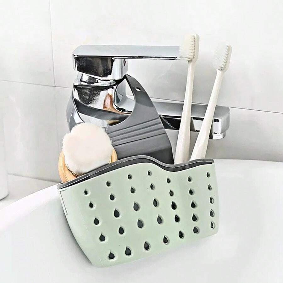 Kitchen Sink Strainer Hanging Basket With Sponge Holder, Faucet Storage
