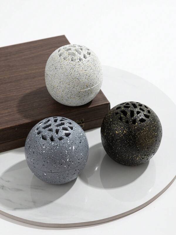 Creative New Imitation Travertine Effect Round Hollow Bedroom Incense Burner Ornaments Furniture Gift Friends Living Room Furniture Ornaments 1PC Gifts Birthday Graduation