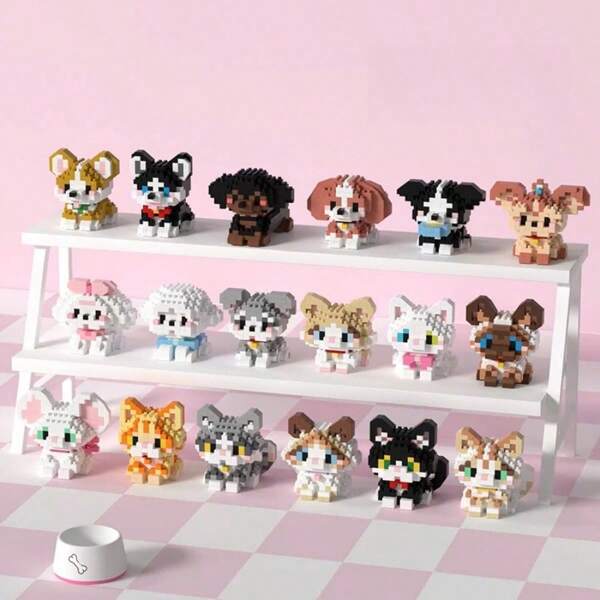 1 Set ABS Small Particles Building Blocks Toy, Lovely Cartoon Animal Series Cute Pet Dogs And Cats Huskies, Bulldogs, Corgis, Orange Cats, Ragdolls, Siamese Blocks Set, Suitable For Back To School, New Year, Easter, Valentine's Day, Birthday And Other Holidays Gifts. It Can Also Be Used For Creative Home DIY Decoration With Artistic Living Room Decoration And Creative Home DIY Crafts Combinations. It Is Also Suitable For Valentine's Day, Spring Festival, Back To School Gifts, Interesting Building Blocks, Can Be Used As A Creative Home Decoration, Interesting Mini Challenge Building Blocks, Exercise Hands-On Skills, Building Blocks Set, DIY Creative Home Decoration Room Decoration, Toy DIY Educational Science Toys, Adult Building Blocks Set Gifts, Suitable For Holiday Gifts, Birthday Gifts, Easter, Mother's Day, Father's Day Gifts. Room Decoration