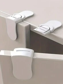 2入組防夾右角抽屜鎖，櫥櫃門鎖，角落鎖，冰箱鎖，保護鎖，兒童安全鎖