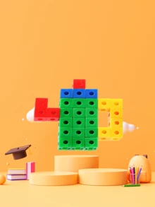 Tumbling Tower Stacking Blocks,Colored Cartoon Plastic Building Blocks Board Toppling Tumbling Tower - Multicolor - View 3