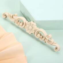 4 Pieces Wooden Carved Inlays For Drawers, Doors, Cupboards, Mirrors, Dressers, Fireplaces - Beige - View 5