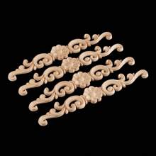 4 Pieces Wooden Carved Inlays For Drawers, Doors, Cupboards, Mirrors, Dressers, Fireplaces - Beige - View 6