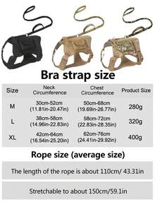 1pc Outdoor Tactical Dog Harness Leash And Collar Set, Camouflage Vest With Pocket For Medium And Large Tactical Dog - Army Green - View 5
