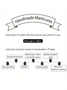 10pcs/Set Handmade Press On Nails Medium,Sparkling Bow Decoration Nail Art,Women Girls Manicure Decorations,Reusable Nails,Gifts For Ladies Nail Supplies