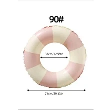1pc Global Inflatable Pool Float Tube Swim Ring Heavy Duty Flotation Stripe Pool Floats Adult Swim Ring For The Beach, Party, Vacation, Pool Party - Multicolor - View 3