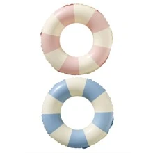 1pc Global Inflatable Pool Float Tube Swim Ring Heavy Duty Flotation Stripe Pool Floats Adult Swim Ring For The Beach, Party, Vacation, Pool Party - Multicolor - View 2