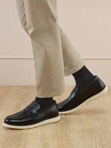 Men's Casual Dress Shoes Slip-On Lightweight Penny Loafers - 黑色 - 查看 3