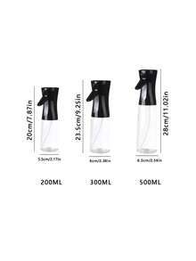 1個家庭廚房壓式油霧瓶，200/300/500毫升空氣炸鍋油霧噴霧瓶，防塵燒烤油罐 - 黑色 - 查看 2