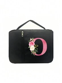 1 Stück Bibeltasche, Initialdruck, Bibelhülle, Bibelhalter, Trageorganizer, mit Reißverschluss und Taschen für Bibel in Standardgröße, für Bibelstudium, Cover für Bibel, Florale Bibelhülle mit Griff, Tasche für Bibel, perfekt für Bibelstudium von Erwachsenen Frauen Männern (schwarz) (Reißverschlussposition zufällig) - Schwarz - Übersicht 15