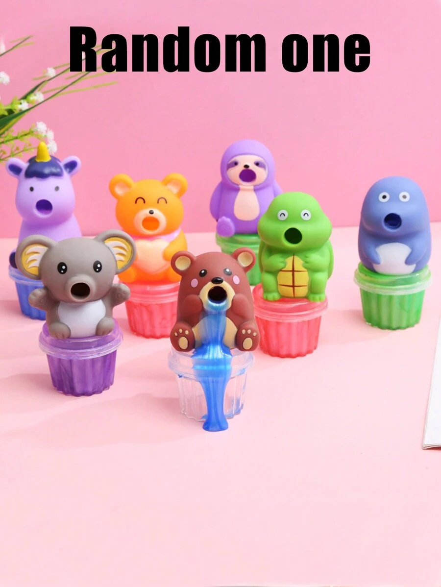 Random Cartoon Vomit Emoticon Stress Relief Toy, Animal Doll, Slime Putty Stress Ball Toy - Multicolor - View 1