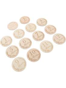 宝宝每月成长里程碑纪念盘，双面摄影道具，宝宝成长及孕期成长记录卡，1-12个月，中性礼品，经典草书木质圆盘，适合婴儿派对、家居装饰、复活节礼物，男女宝宝均适用