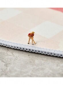 1入組160*120cm彩虹地毯，適用於兒童房，臥室床邊地毯，嬰兒遊戲和閱讀區爬行墊，客廳地毯，兒童玩耍墊 - 米色 - 查看 6