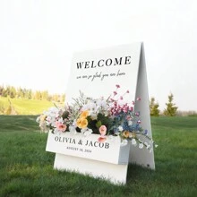 1 Flower Box Display Welcome Sign For Parties And Weddings Welcome Sign Display, Personalized Custom Decoration.Flowers Not Included,Blank Display Sign Without Text