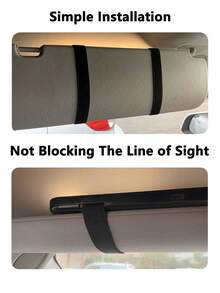 2024年新款汽車遮陽板化妝鏡連LED燈，防碎汽車內飾，備有燈光高清鏡面，汽車妝臺鏡 - 黑色 - 查看 5