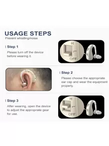 ersowha Hearing Aid Hanging Ear, Hearing Amplification, USB Charging Behind The Ear Is Suitable For The Elderly, Intelligent Noise Reduction Function, Invisible Hearing Amplifier With Volume Control ﻿