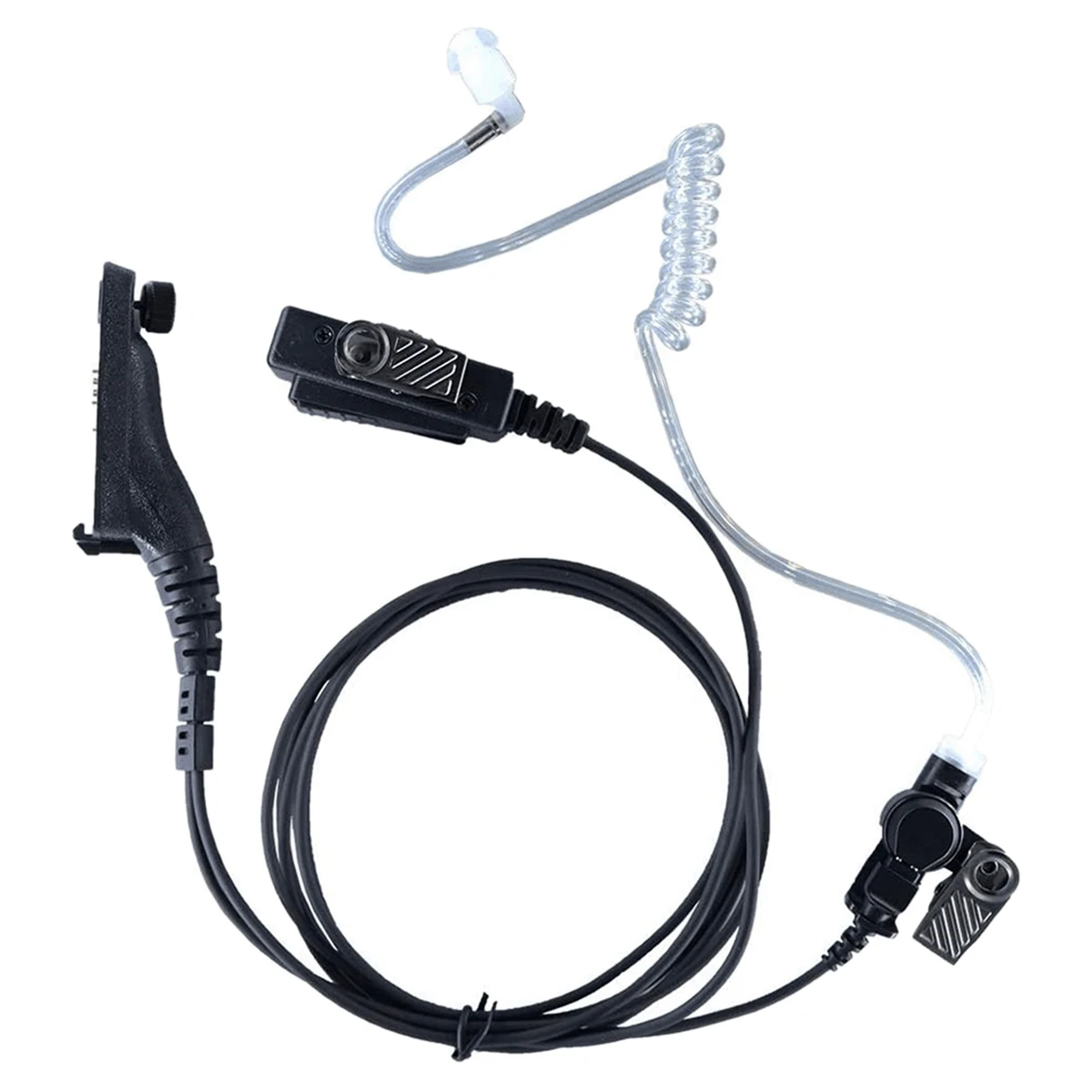Auricolare Doppio PTT Con Microfono Per Radio Kenwood 2 Pin – Isolamento Acustico E Tubo Sonoro In Kevlar