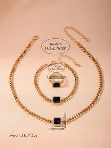 1 Bộ phụ kiện thời trang hình học cá nhân hóa - màu đen - Xem 5