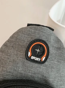 1入基本款交叉跨肩包運動尼龍字母腰包，多口袋間隔攜帶式吊帶包，可調帶臀包，拉鍊周末隨身旅行袋，適合男孩/青少年/大學生戶外/郊游/旅遊/體育場所 - 灰色 - 查看 12