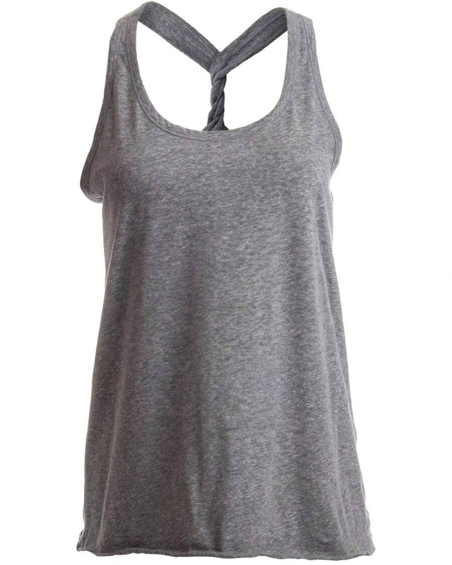 Women's Vintage Blend Racerback Relaxed Fit Yoga Lounging Tank Top - 灰色 - 查看 1