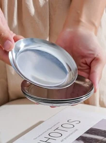 3 件装不锈钢小吃蘸酱托盘圣诞礼物 - 銀色 - 查看 8