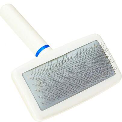 Escova Rasqueadeira Macia Branca para Cães Chalesco Grande cod 70312