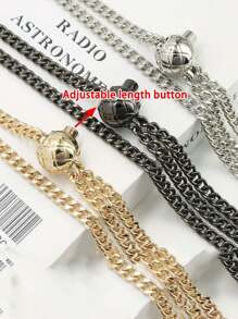 1PC Reglabil, elegant, lanț de bile de aur, geantă de metal, lanț, portofel, lanț de schimb, curea pentru geantă de schimb, geantă de umăr, geantă de mesager, curea cu lanț, accesorii pentru portofel, versatil, reglabil, pentru genți, huse, accesorii pentru telefoane, accesorii de călătorie, personalizează-ți stilul. Oferă prietenilor cadouri de vacanță, cadouri de ziua mamei.